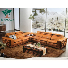 New Design Genuine Leather L Shape Sofa Set Style and Pictures